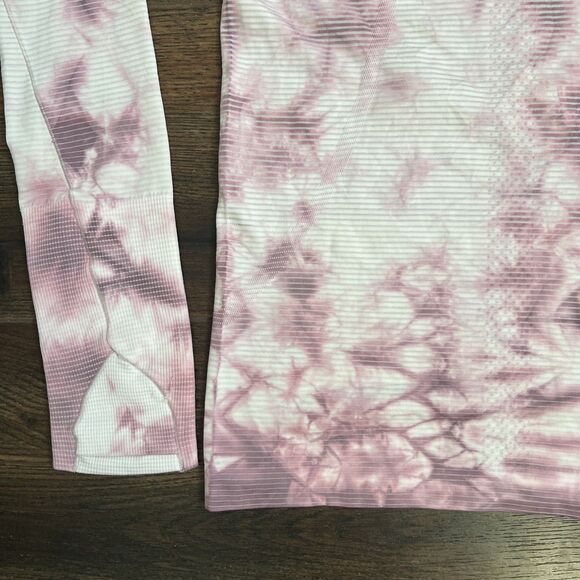 Lululemon Swiftly Tech Size 4 Long Sleeve 2.0 Shibori Stripe Pink Taupe Tie Dye - Picture 14 of 14